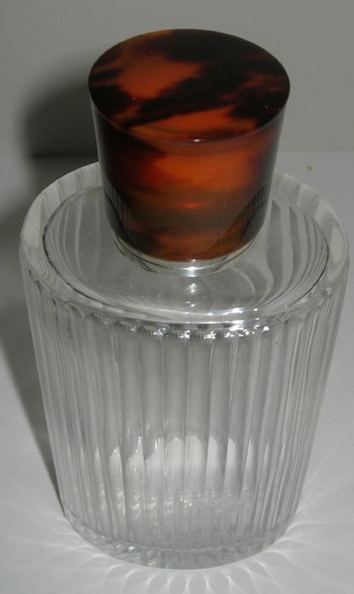 antique french silver and tortoise shell lidded cologne bottle
