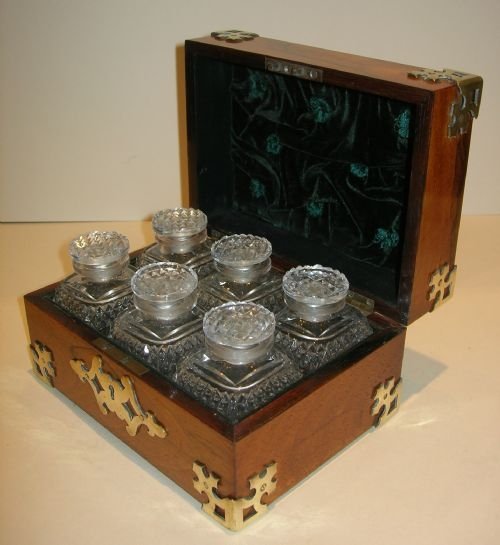 outstanding william iv rosewood perfume bottle caddy c1830