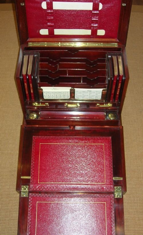 grand topnotch antique inlaid mahogany stationery writing box c1900