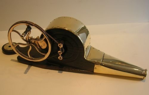 rare 19th century wooden and brass mechanical peat bellows