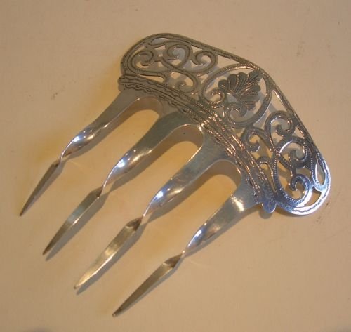 antique english sterling silver hair comb ornament edwardian