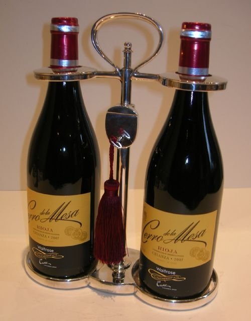 rare locking double wine bottle caddy by hukin heath c1900