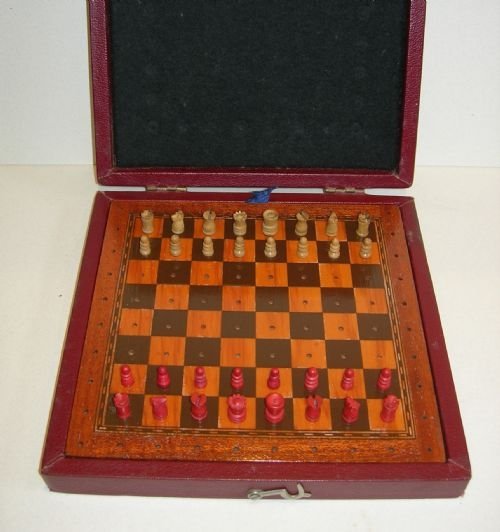 vintage travel chess set by jaques of london c1920