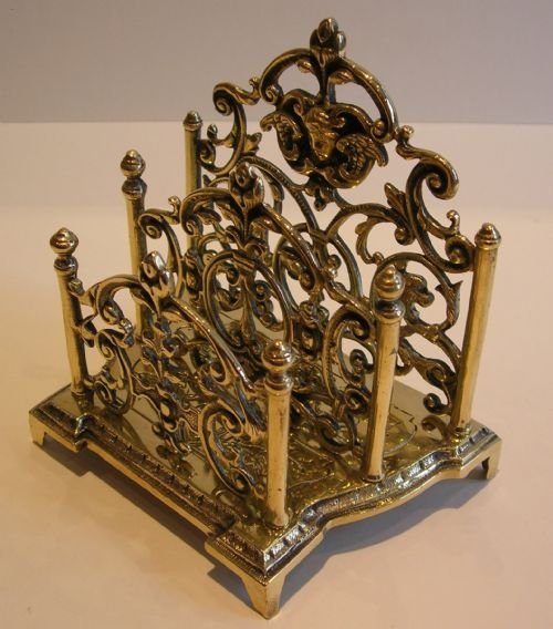 victorian english cast brass letter rack or holder charming cherub
