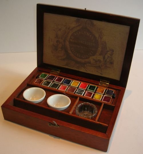 Ackermann antique watercolor paint box