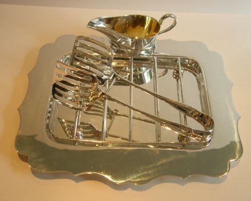 antique english silver plated asparagus serving set by walker hall