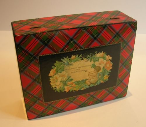 scottish mauchline tartan ware box german birthday greeting c1880 stuart tartan