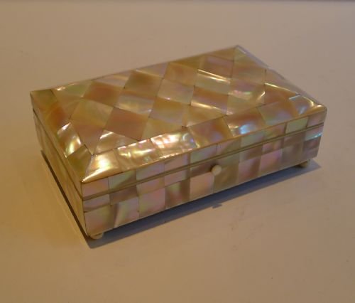 handsome antique english mother of pearl jewelry box c1890