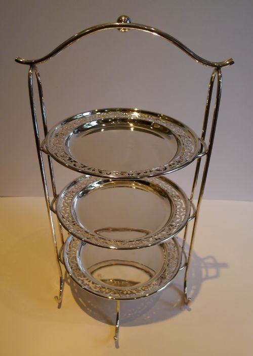 top notch silver plated three tier cake stand by mappin webb c1910 1900
