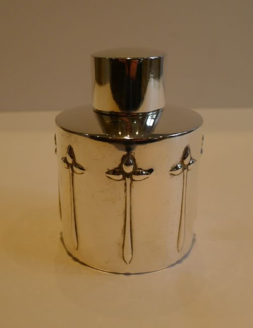 antique silver plated arts crafts tea caddy by atkin brothers c1890