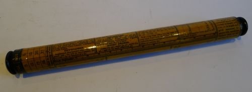 antique mauchline ware postal ruler with perpetual calendar c1890