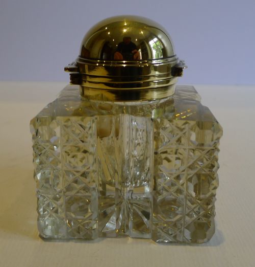 large antique english partners desk inkwell by betjemann's c1880