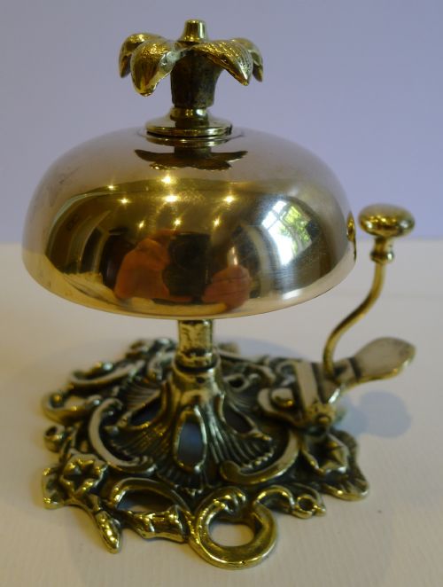 antique english brass desk counter bell c1870