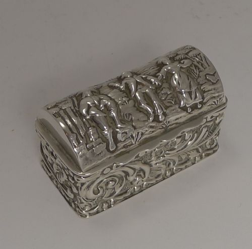 antique english sterling silver ring box for three rings 1910