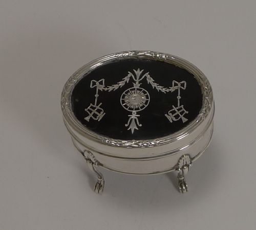antique english silver and tortoiseshell trinket ring box by william comyns