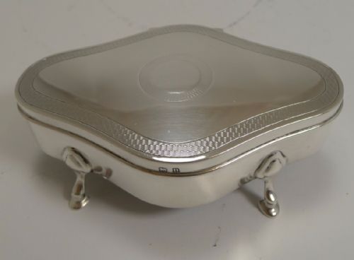 smart antique english sterling silver jewelry box engine turned decoration