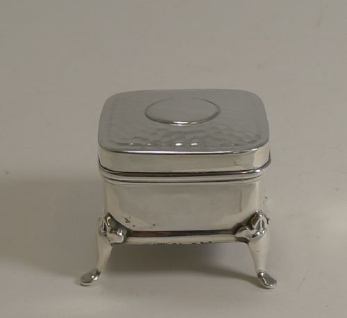 charming antique english silver ring box 1905