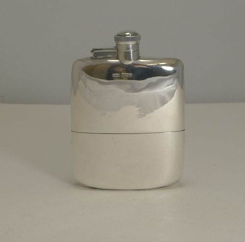 english silver hip flask by james dixon sons 1924