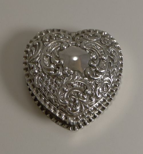 fine antique english heart shaped box by adie and lovekin 1900