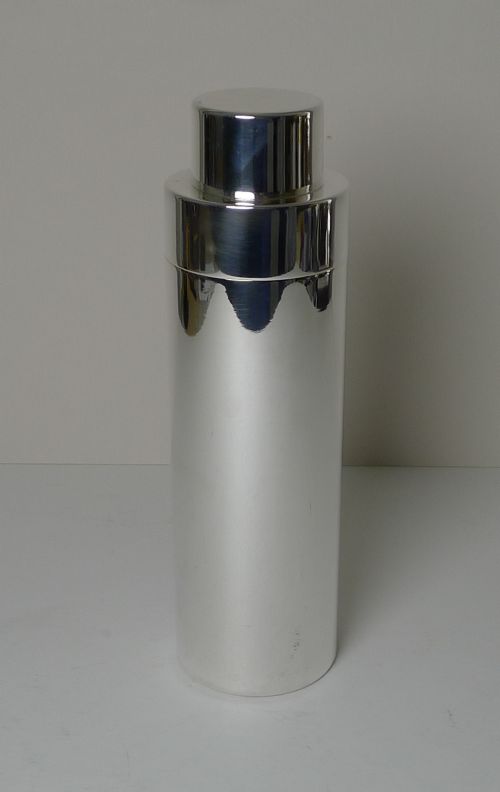 rare italian silver plated cocktail shaker c1960 attributed to vignelli