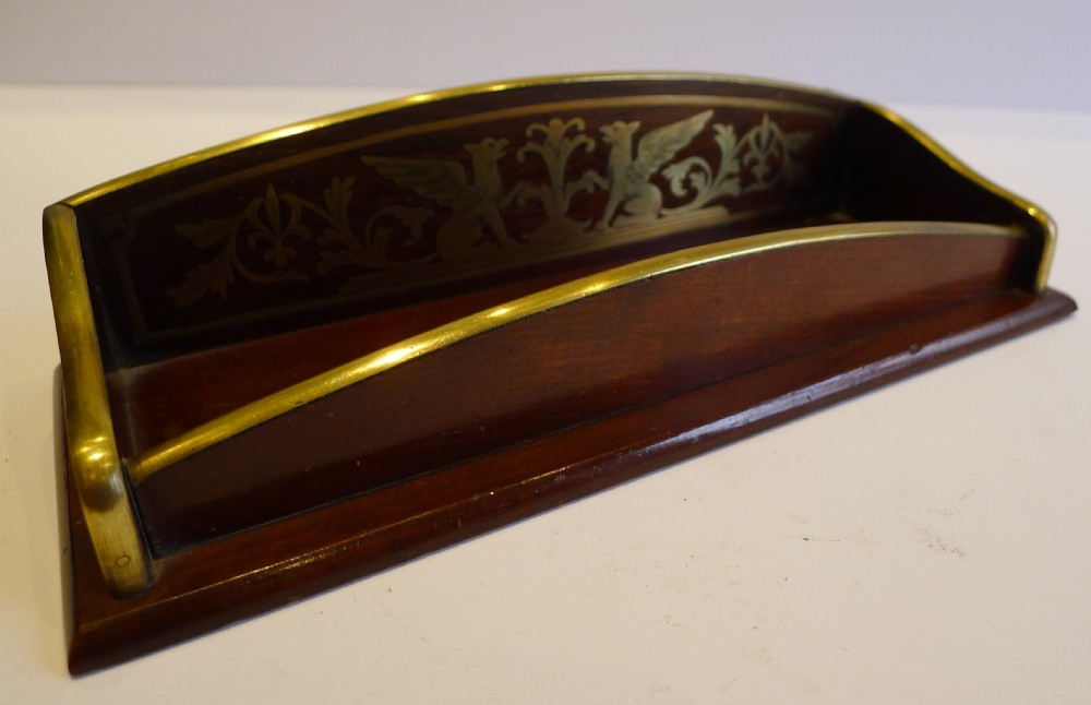 antique french brass inlaid pen tray louvre paris c1890