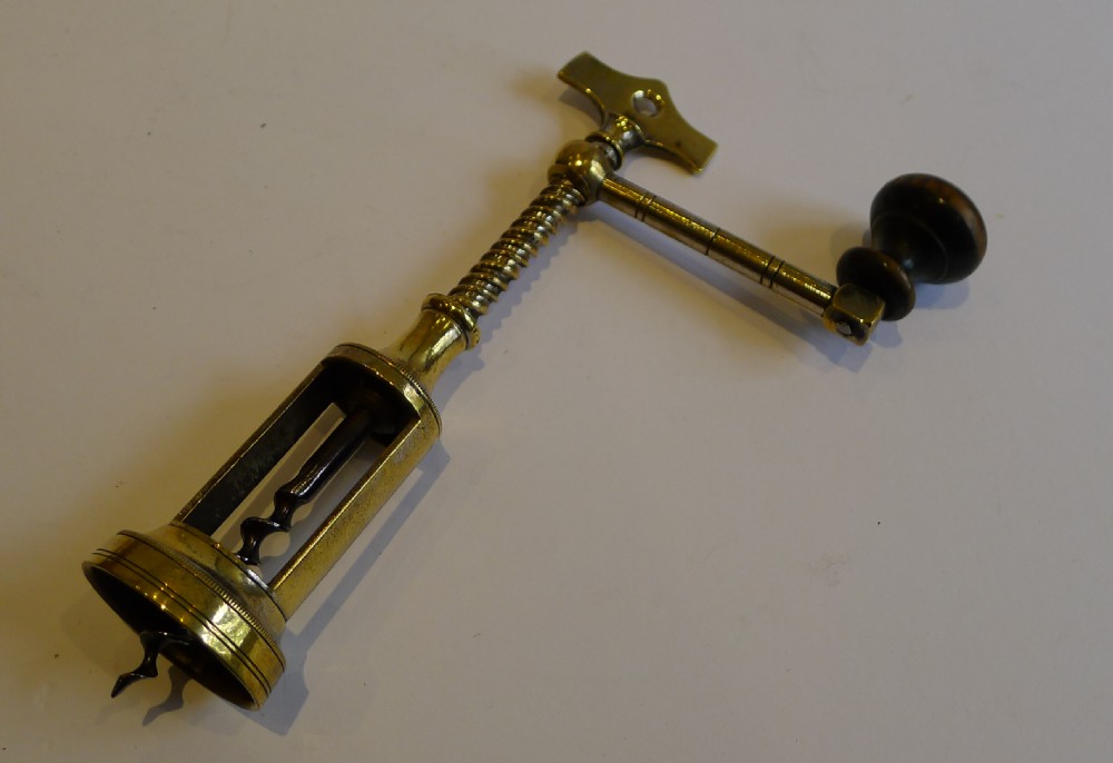 unusual english victorian brass corkscrew c1870