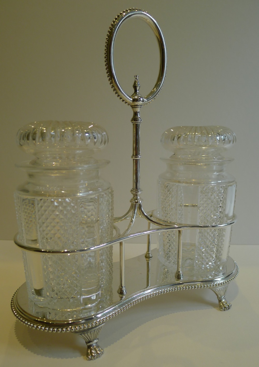 elegant antique english cut crystal pickle jars caddy c1880 by benetfink london