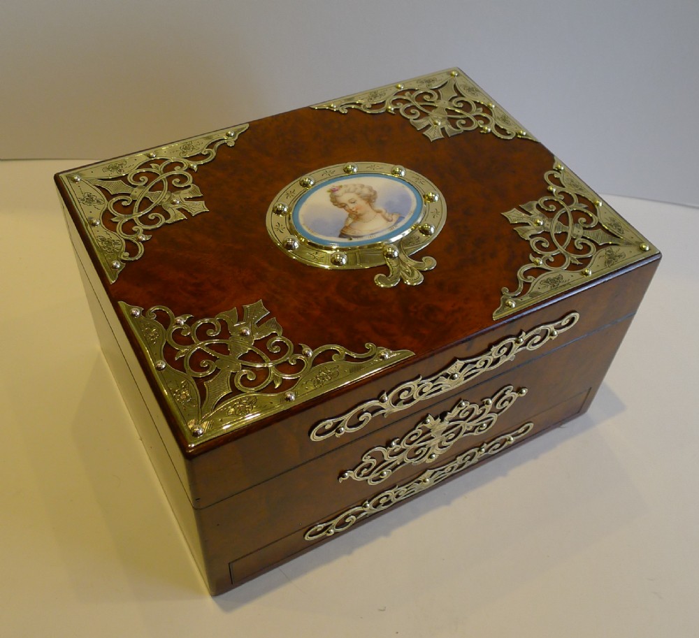 magnificent grand antique english jewelry box c1860