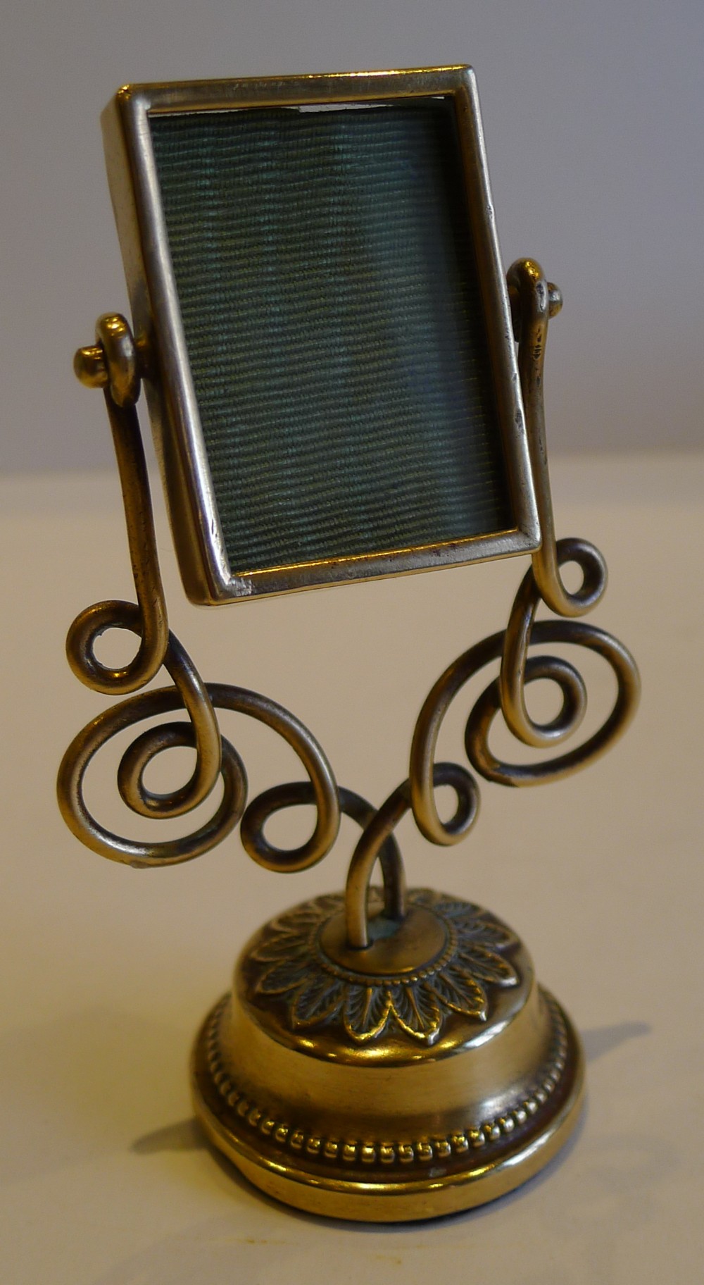 antique english miniature brass swing photograph frame c1890
