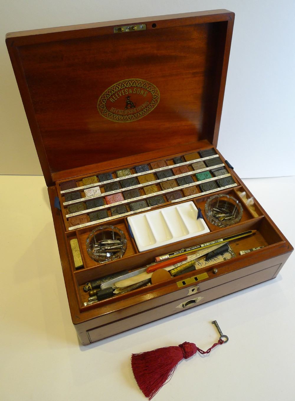 magnificent large reeves sons artist watercolour box c1850