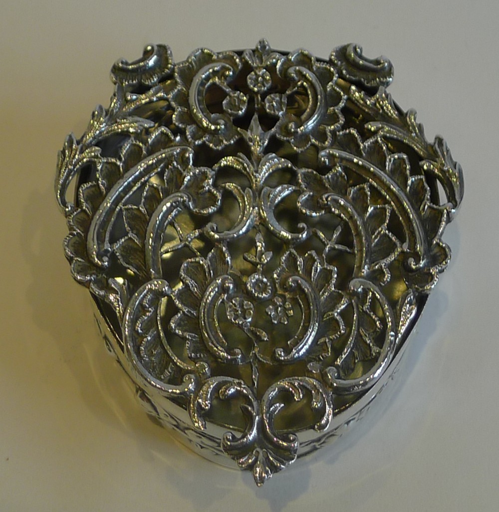 antique english sterling silver pot pourri box by william comyns