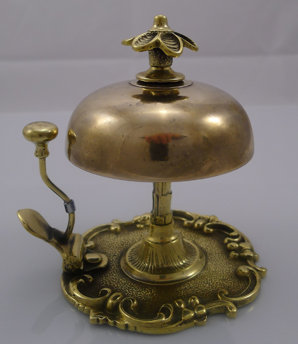 antique english brass desk counter bell c1880