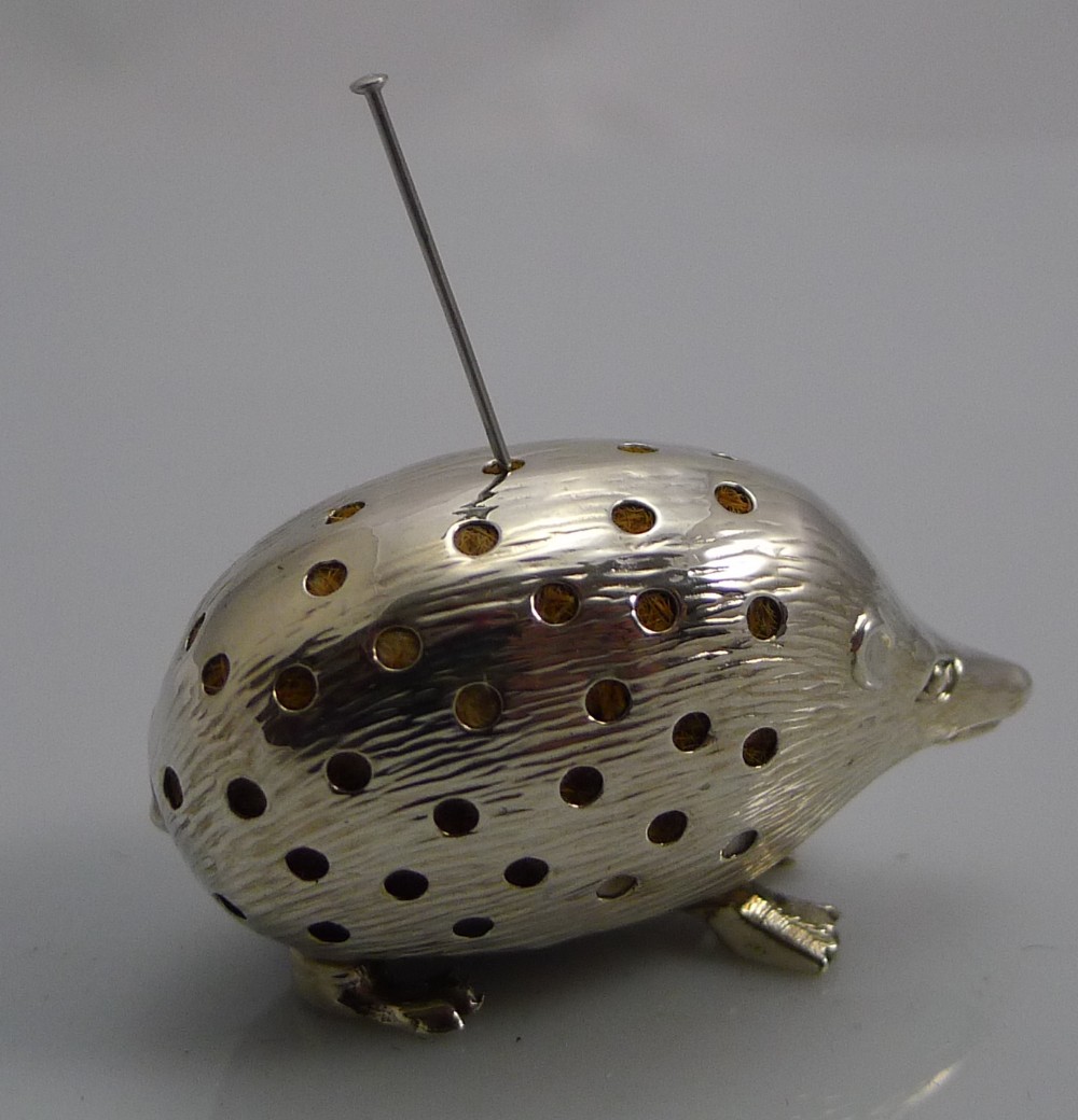 charming antique novelty pin cushion in sterling silver 1902