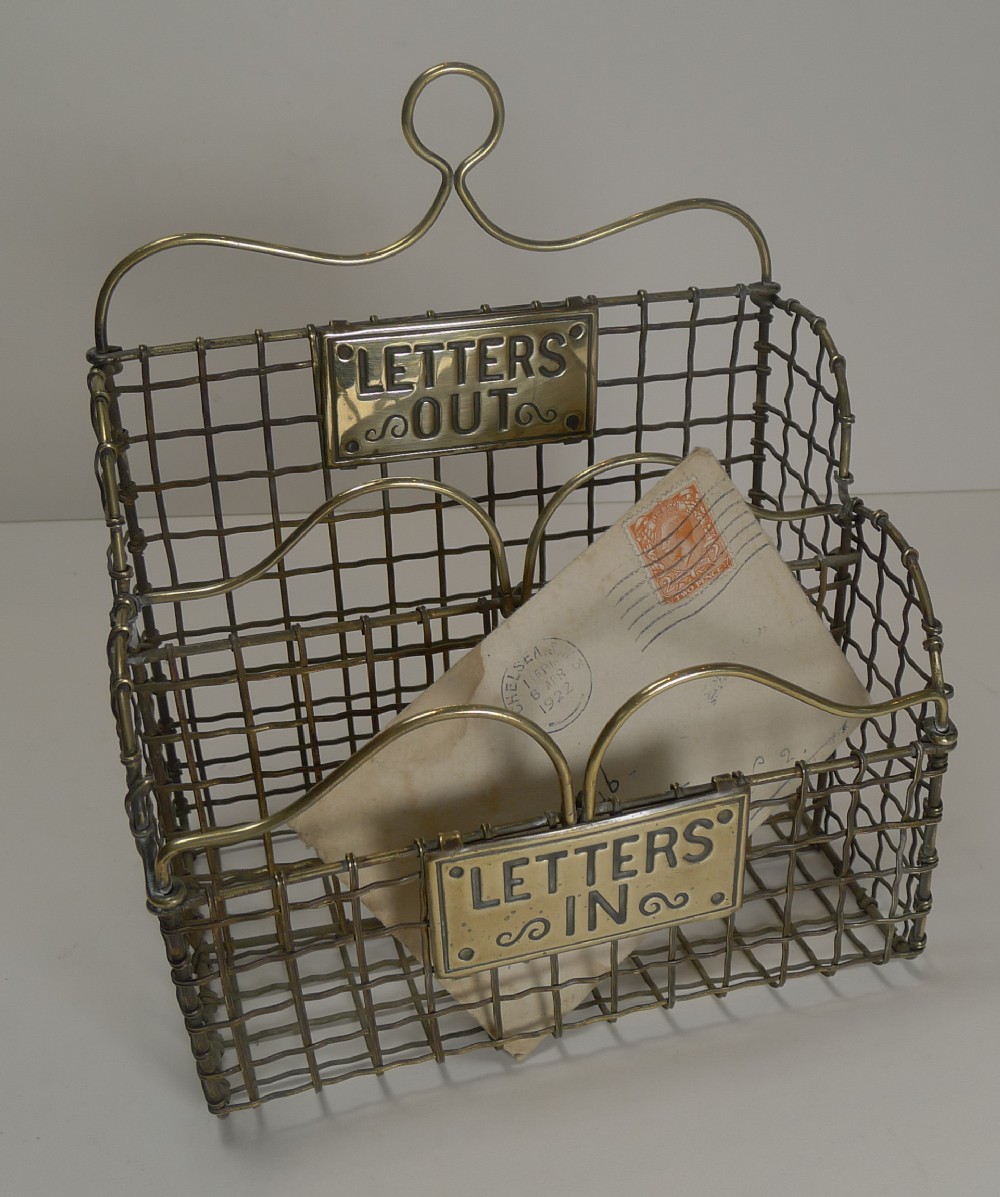 victorian english brass mesh letters box or caddy c1880