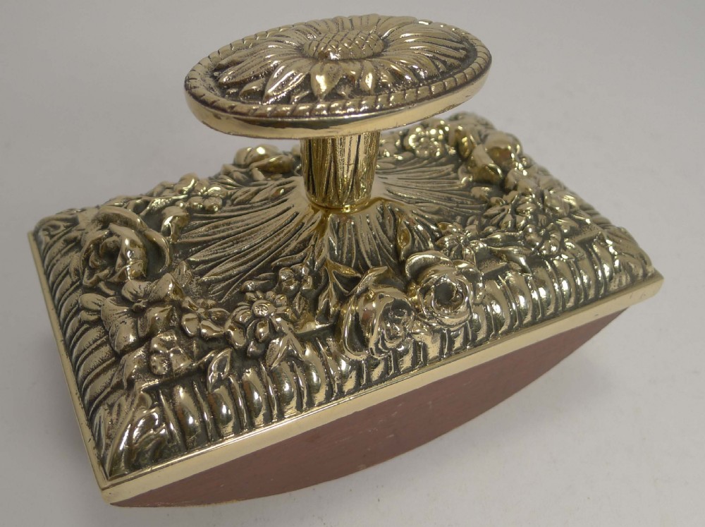 grand large french cast brass rocking blotter c1880