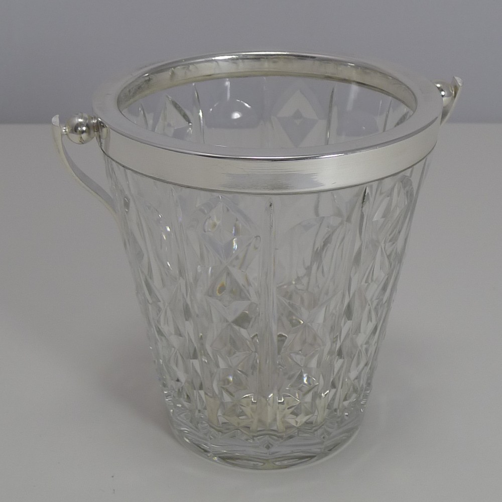 vintage hand cut crystal ice bucket by val st lambert c1930