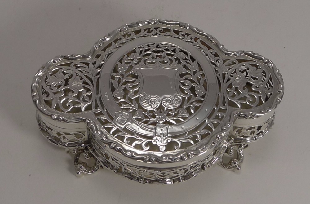 finest quality antique english sterling silver pot pourri table box by george nathan and ridley hayes