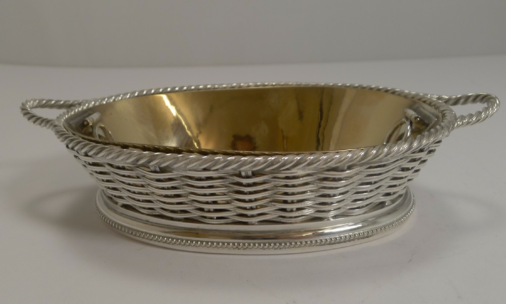 antique english silver plated basketweave dish by leuchars london