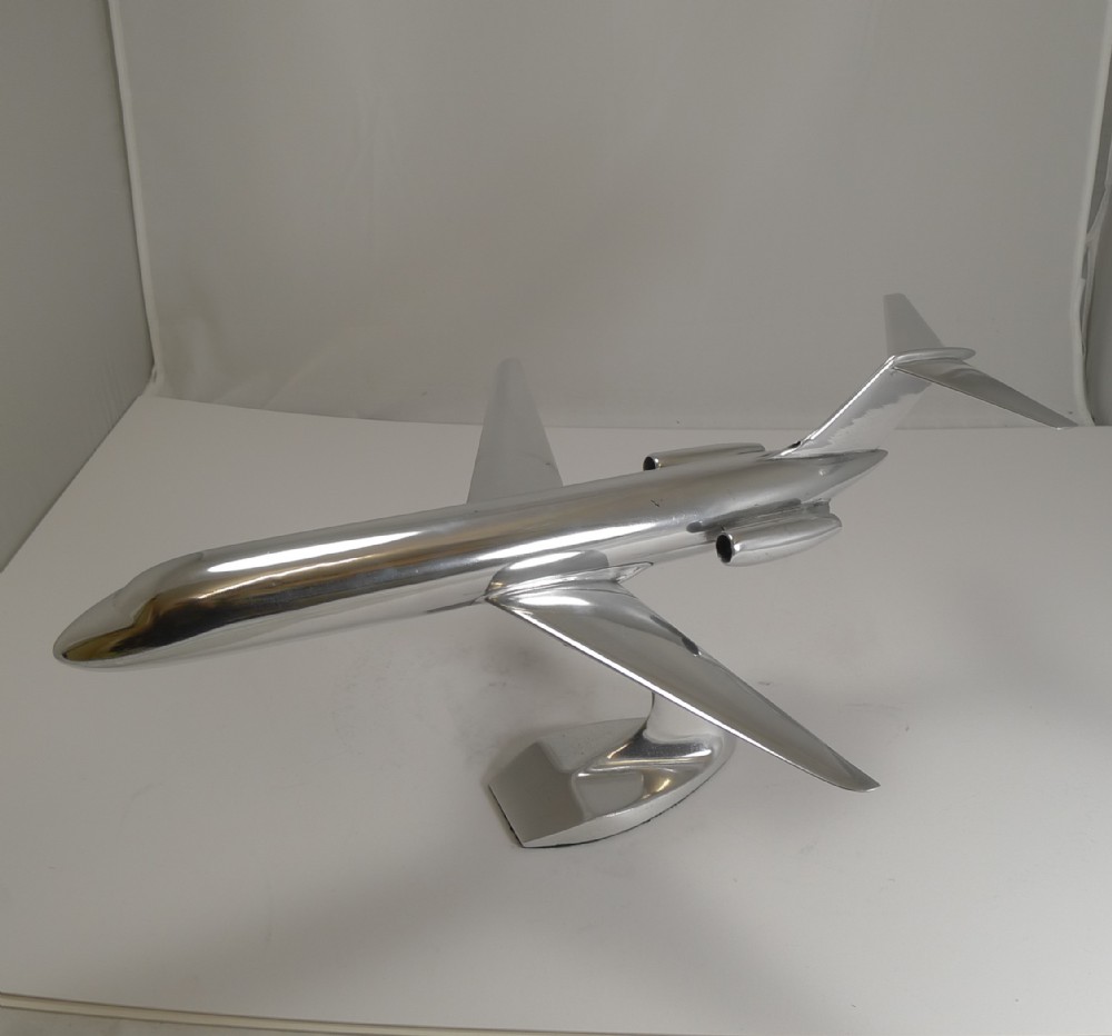 vintage polished aluminium air plane model mcdonnell douglas dc9 c1965