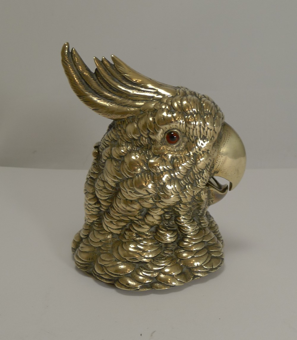 grand large novelty english inkwell parrot c1880