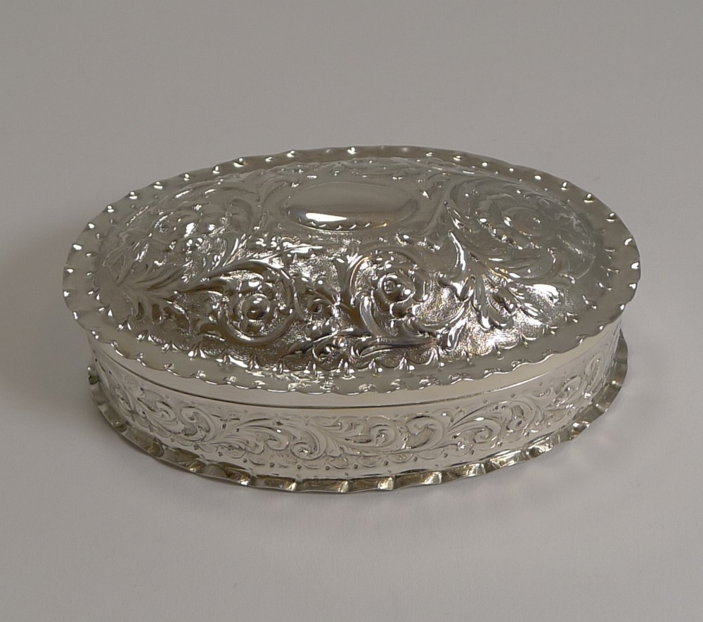 large victorian sterling silver table box 1888