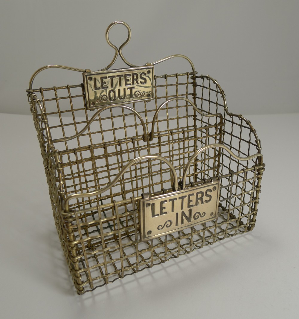 victorian english brass mesh letters box or caddy c1880