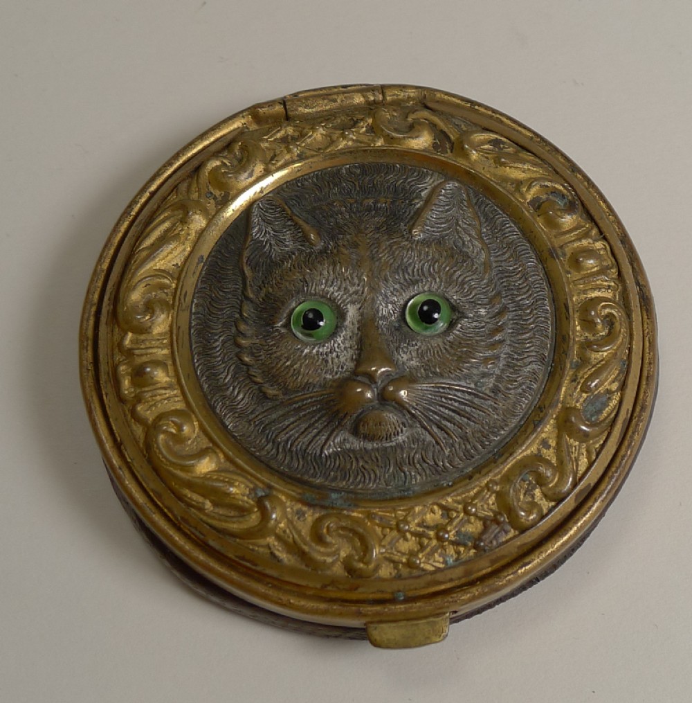 late victorian english coin purse cat with glass eyes c18901900