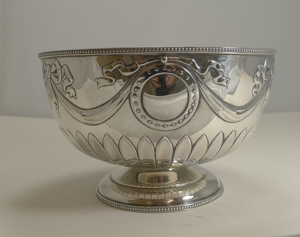stunning antique english sterling silver 8 14 bowl by william hutton 1904