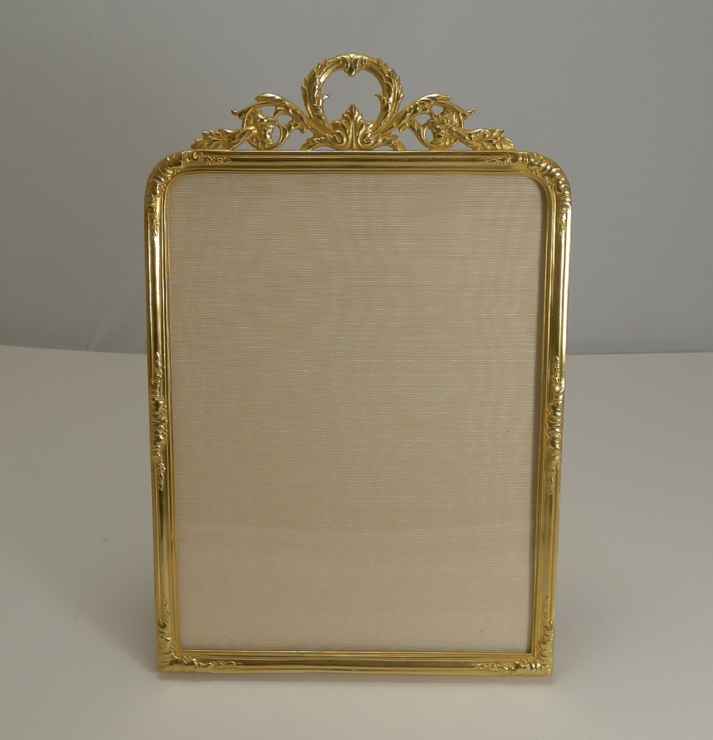 large antique french gilded bronze photograph frame c1900