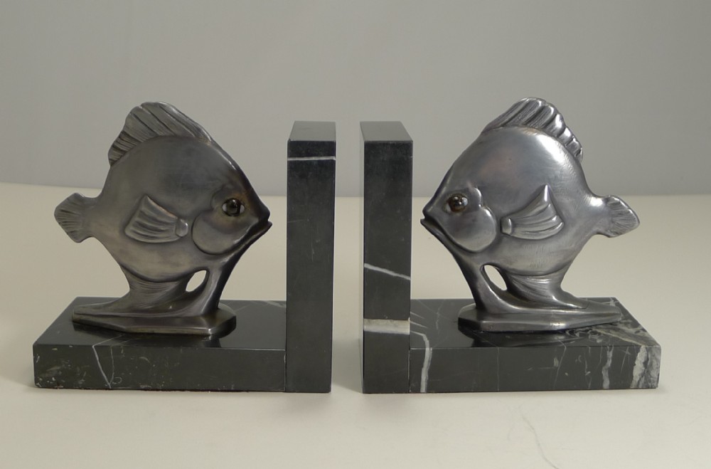 Pair Art Deco Fish Bookends C.1930, 600288