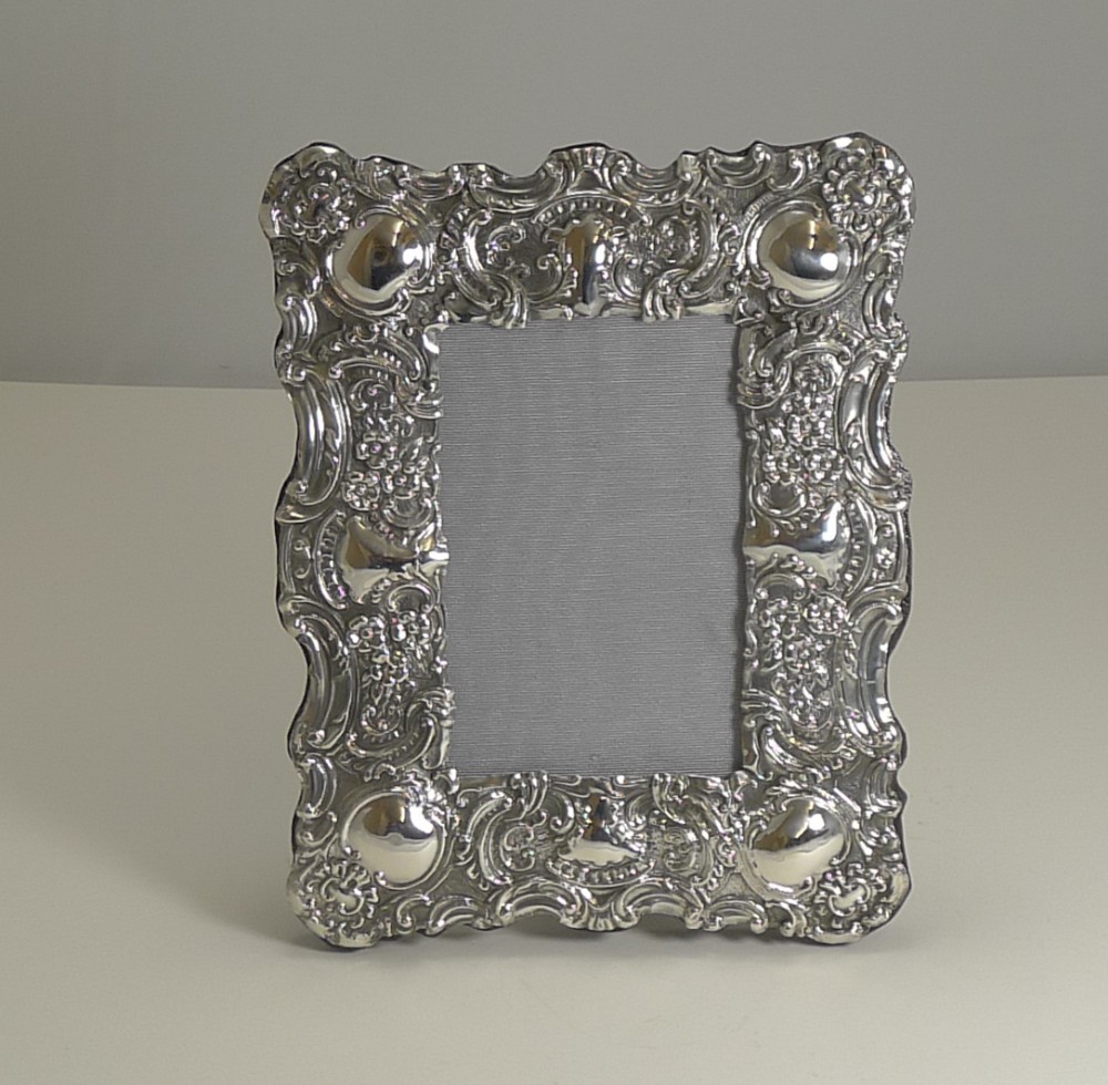 stunning antique english sterling silver photograph frame 1902