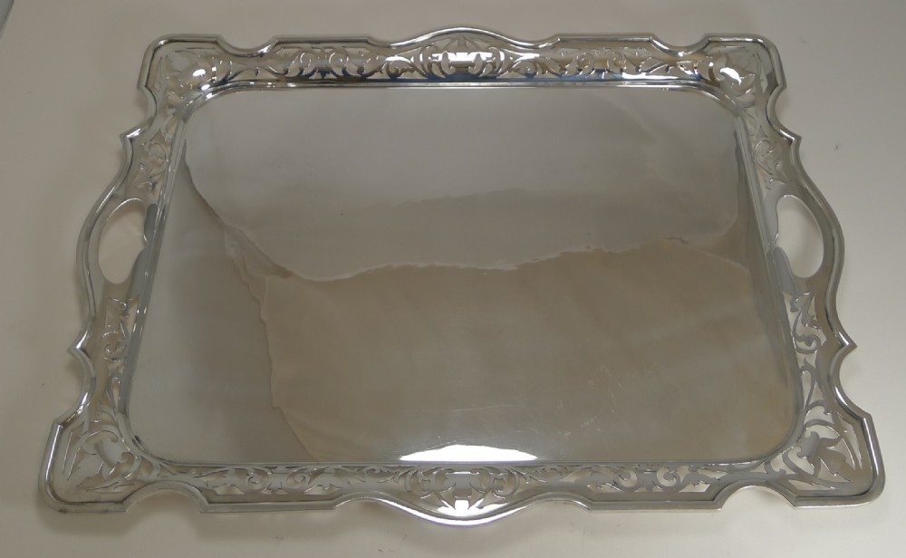 elegant and smart large english serving tray by martin hall co c1900