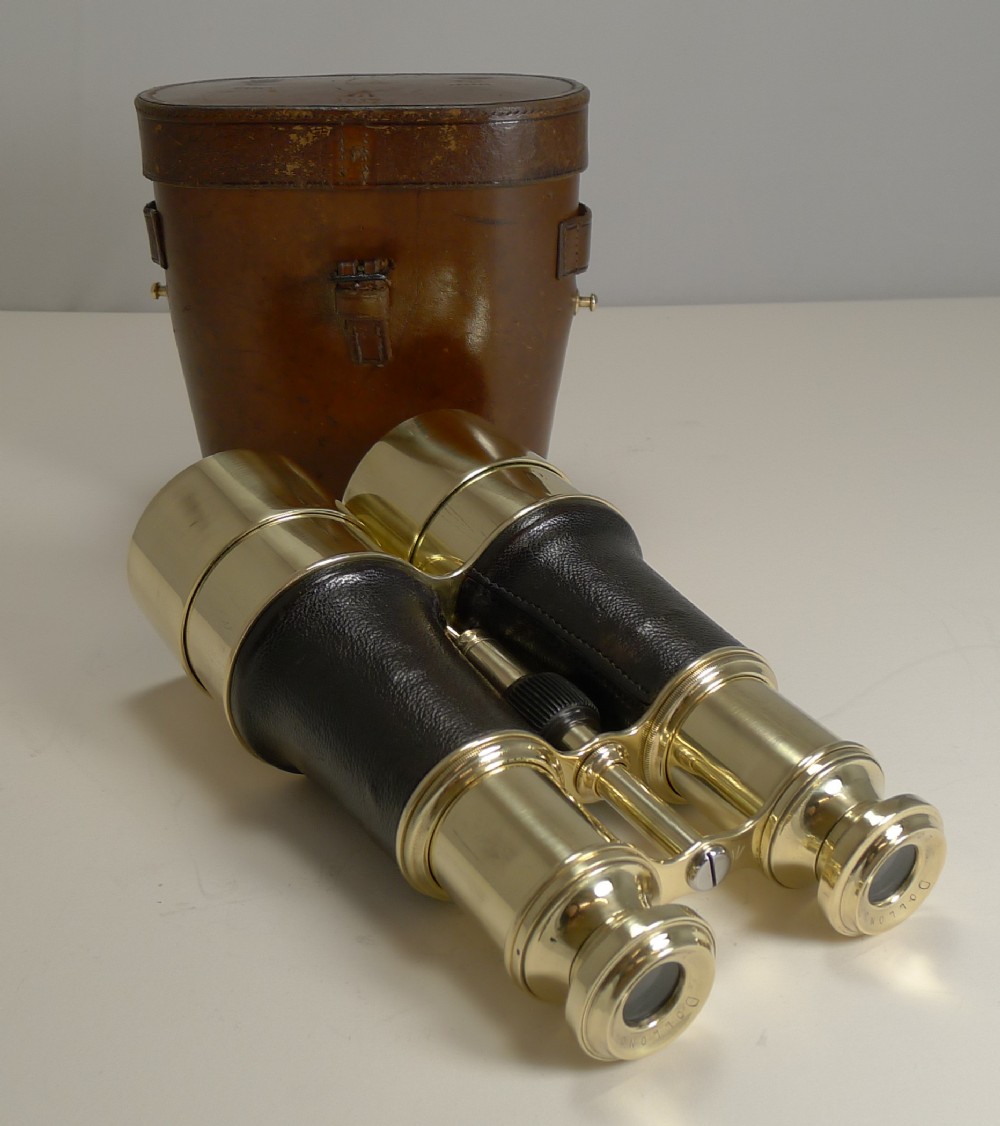 pair ww1 binoculars and case british officer's issue 1917 signed dolland london
