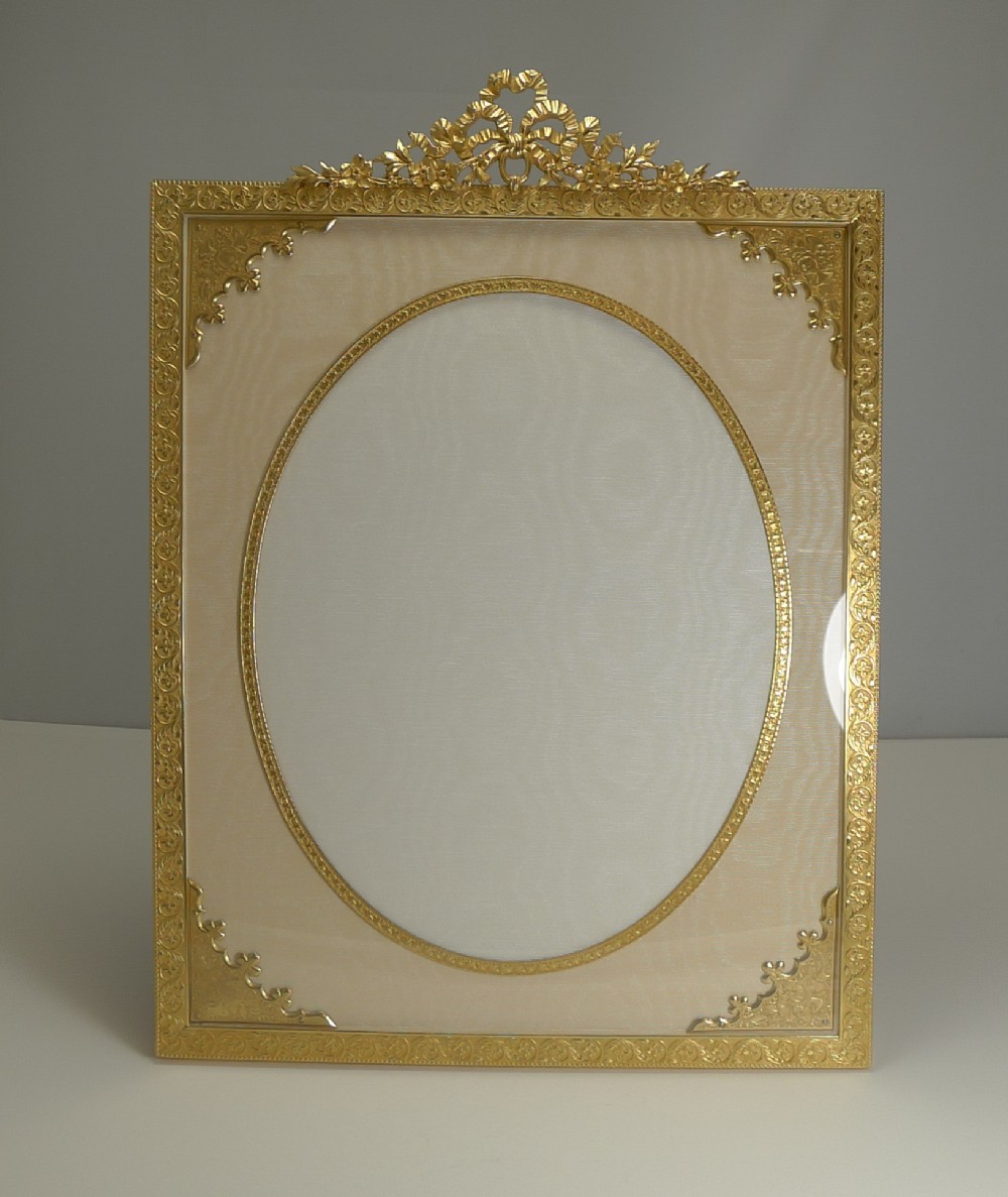 huge 19 french gilded bronze photograph frame c1890